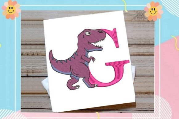 Dinosaur Monogram Alphabet Letter G