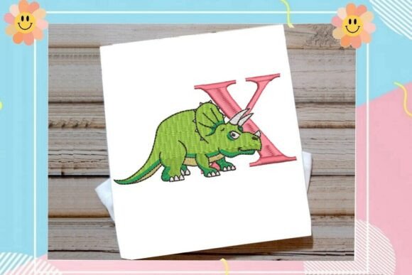 Dinosaur Monogram Alphabet Letter X