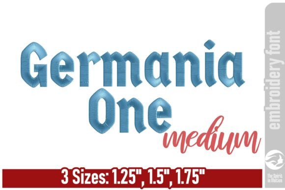 Germania One Embroidery Font - Medium