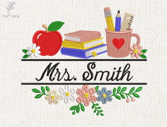 Personalized Teacher Embroidery Design